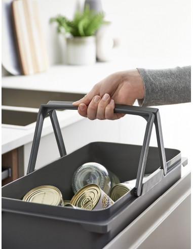 300mm Ninka ECO-Base Waste Bin 46.2L Blum Legrabox Drawer Grey BioBin ECO64G