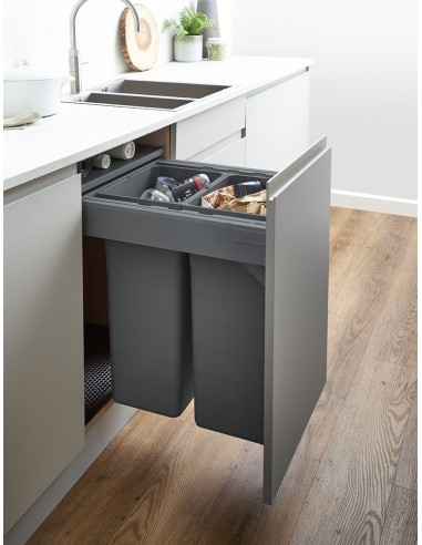 500mm ECO-Top Waste Bin Blum Tandembox Runners 68.2L BioBin Food Caddy 5050.2064+VEO