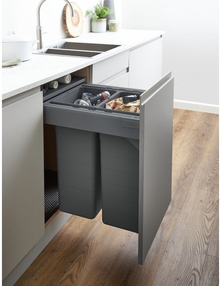 500mm ECO-Top Waste Bin Blum Tandembox Runners 68.2L BioBin Food Caddy 5050.2064+VEO
