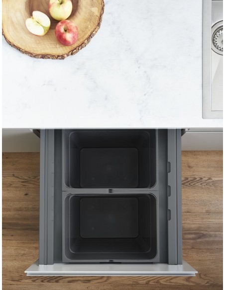 500mm ECO-Top Waste Bin Blum Tandembox Runners 68.2L BioBin Food Caddy 5050.2064+VEO