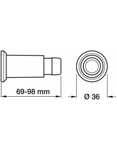 Wall Mounted Door Stop Satin Chrome Adjustable 68-98mm 2