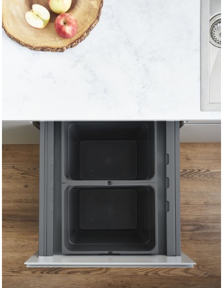 450mm ECO-Top Waste Bin Kitchen Blumotion Door Fix 68.2L BioBin Caddy 5045.2064+VEO