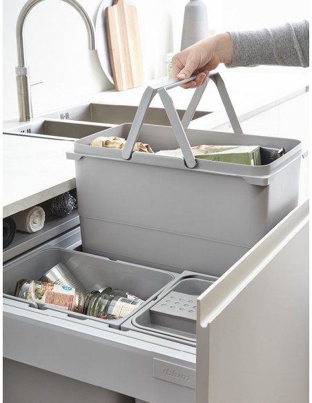 ECO-SINK Blum Kitchen Waste Bin, Soft closing Light Grey, Suits