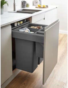 600mm ECO Top Waste Bin Blum Tandembox 80L Kitchen Quad Containers 5060.4080+VEO