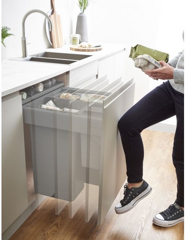 600mm ECO Top Waste Bin, Blum Softclosing, Door Fix 80L