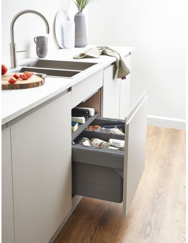 600mm ECO Waste Bin Under-Sink Blum Runners 54.2L Double Containers 5060.2050+VEO