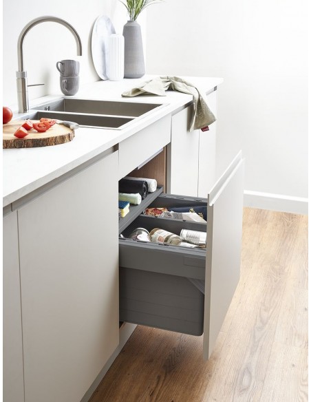 600mm ECO Waste Bin Under-Sink Blum Runners 54.2L Double Containers 5060.2050+VEO