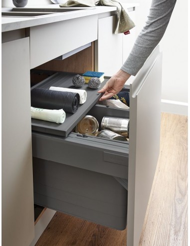 600mm ECO Waste Bin Under-Sink Blum Runners 54.2L Double Containers 5060.2050+VEO