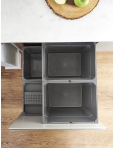 500mm ECO-Base Waste Bin Ninka 80L Blum Legrabox Drawer Black ECO80B5 2