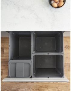 600mm ECO-Base Waste Bin Ninka 108.2L Blum Legrabox Drawer Orion Grey ECO108G6 2