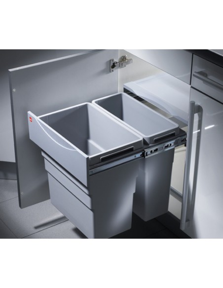 500mm Easy Cargo Waste Bin Hailo 49L Hinged Door Double Containers 50270522 Hailo 3668501