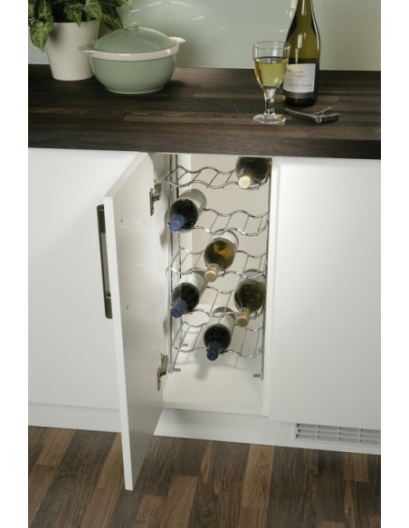 300mm Kitchen Unit Wine-Rack Chrome 15 Bottles Wall / Base Fit 54194200