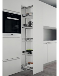 300mm Kitchen Larder Storage 1880-2180H Solid White Pull-Out Baskets 54987614