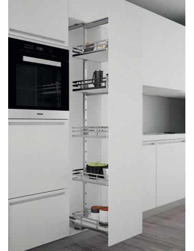 300mm Kitchen Larder Storage 1880-2180H Solid White Pull-Out Baskets 54987614