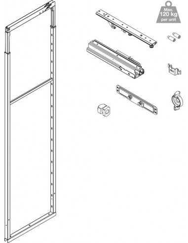 300mm Kitchen Larder Pull-Out Wire Basket 1880-2180H Tall Soft Closing 54987814
