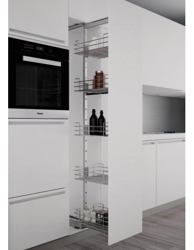 300mm Kitchen Larder Pull-Out Wire Basket 1880-2180H Tall Soft Closing 54987814