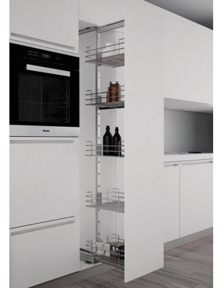 300mm Kitchen Larder Pull-Out Wire Basket 1880-2180H Tall Soft Closing 54987814