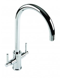 Curvato Chrome Slim Round Spout Twin Lever Kitchen CUR/01/CH