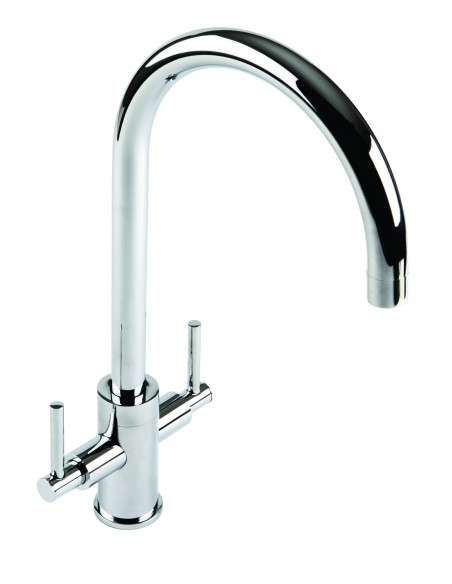 Curvato Chrome Slim Round Spout Twin Lever Kitchen CUR/01/CH