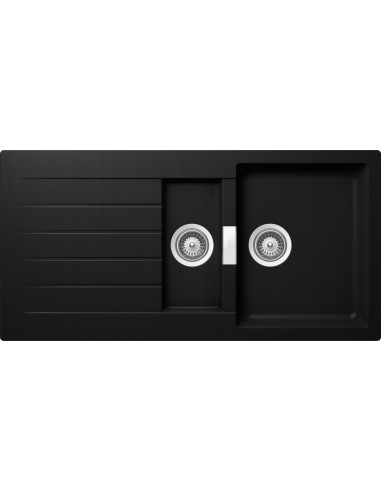 Schock Signus D-150 Puro Black Cristadur Granite Kitchen Sink & Waste SCH-SIGD150APUR/2561