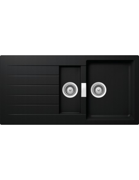 Schock Signus D-150 Puro Black Cristadur Granite Kitchen Sink & Waste SCH-SIGD150APUR/2561