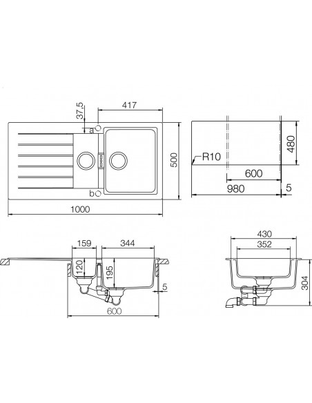 Schock Signus D150 Silverstone Kitchen Sink Cristadur Granite & Waste  SCH-SIGD150ASIL/2564