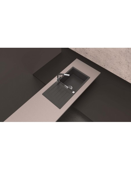 Schock Signus D150 Stone Kitchen Sink Cristadur Granite & Waste Plugs SCH-SIGD150ASTO/2563