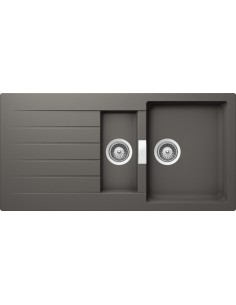 Schock Signus D150 Silverstone Kitchen Sink Cristadur Granite & Waste  SCH-SIGD150ASIL/2564