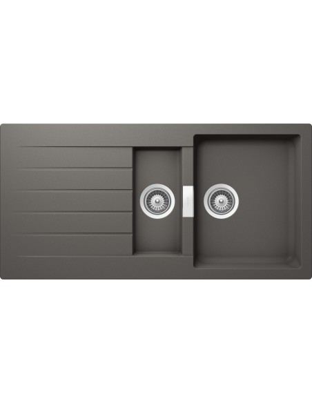 Schock Signus D150 Silverstone Kitchen Sink Cristadur Granite & Waste  SCH-SIGD150ASIL/2564