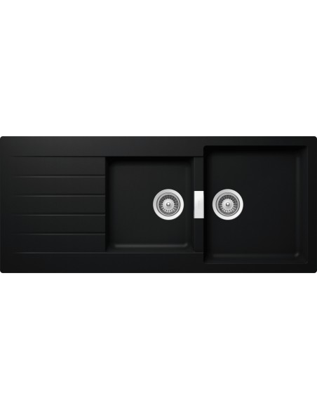 Schock Puro Black Signus D200 Double Bowl & Drainer Kitchen Sink