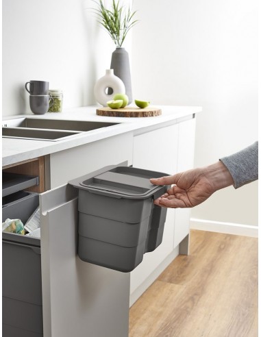 500mm Ninka ECO-Base Waste Bin 88.2L Blum Legrabox Drawer Grey ECO88G5