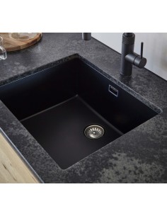 Schock Greenwich N100L Puro Cristadur Black Granite Kitchen Sink 2