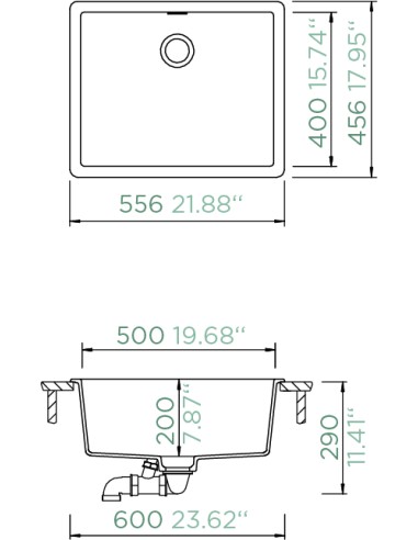Schock Greenwich N100L Stone Cristadur Granite Kitchen Sink