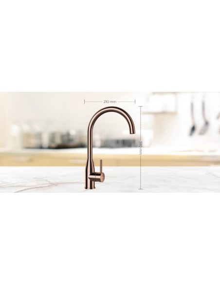 Schock Kavus Kitchen Tap, Fixed High Spout, 360 Swivel, Water Energy Saver