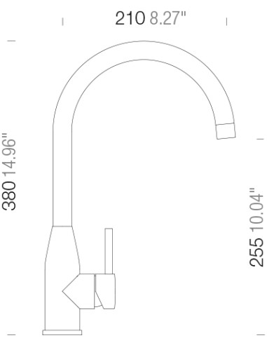 Schock Kavus Solid Stainless Steel Fixed RH Lever Kitchen Tap 559000EDM