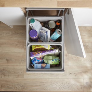 400mm Wesco Big Bio Pull Out Kitchen Waste Bin 64L Hinged Base Mount 757812-72 2