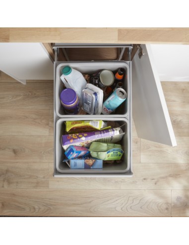 400mm Wesco Big Bio Pull Out Kitchen Waste Bin 64L Hinged Base Mount 757812-72