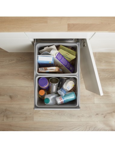 400mm Wesco Big Bio Kitchen Pull Out Waste Bin 52L Base Mount Hinged 757811-85