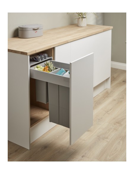 400mm Wesco Pullboy Waste Bin Kitchen Pull-Out 37L Blumotion Runners  827416-85