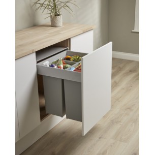 600mm Wesco Pullboy Z Kitchen Waste Bin Large 74L Door Fix Blum 827616-11 2