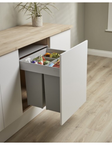 600mm Wesco Pullboy Z Kitchen Waste Bin Large 74L Door Fix Blum 827616-11