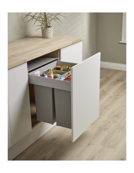 600mm Wesco Pullboy Z Kitchen Waste Bin Large 74L Door Fix Blum 827616-11