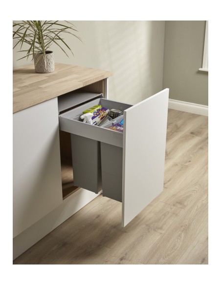 450mm Wesco Pullboy Z Kitchen Waste Bin 58L Blumotion Runners Door Fix 827462-11