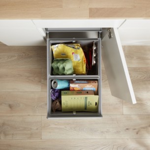 400mm Wesco Bio Double Kitchen Waste Bin Hinged Door 32L Base Mount 787811-85 2