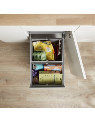 400mm Wesco Bio Double Kitchen Waste Bin Hinged Door 32L Base Mount 787811-85