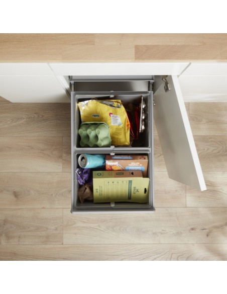 400mm Wesco Bio Double Kitchen Waste Bin Hinged Door 32L Base Mount 787811-85