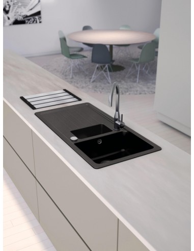 Schock Pinedo D150 Kitchen Sink, Granite Cristalite, Asphalt & Waste kit