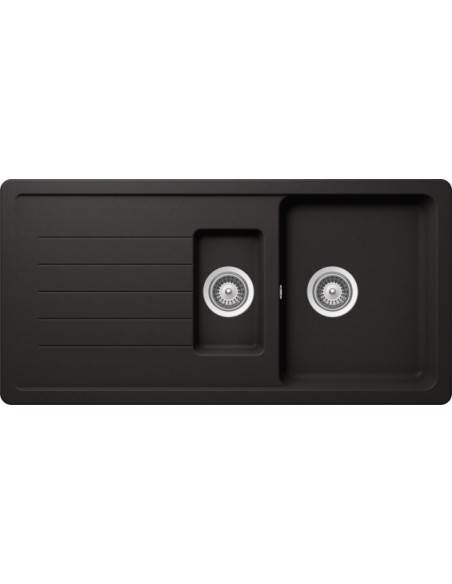 Schock Pinedo D150 Kitchen Sink, Granite Cristalite, Nero & Waste kit