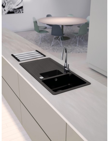 Schock Pinedo D150 Kitchen Sink, Granite Cristalite, Asphalt & Waste kit