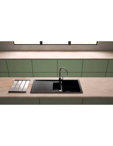 Schock Pinedo Kitchen Sink, 1.5 Bowl Cristalite...